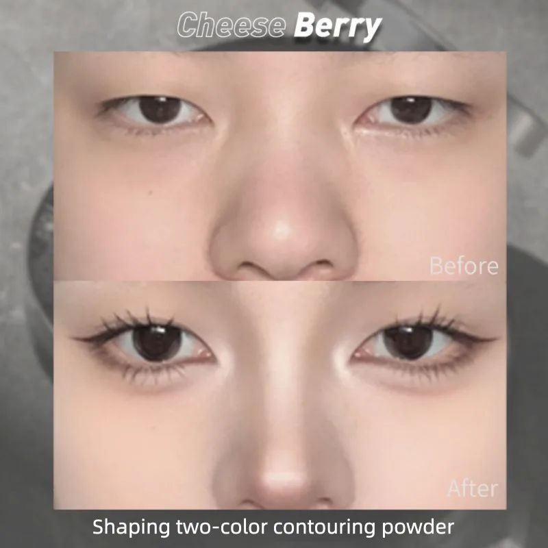 Cheeseberry Double Color Contour Powder Natural Three-Dimensional Shadow Large Capacity Affordable