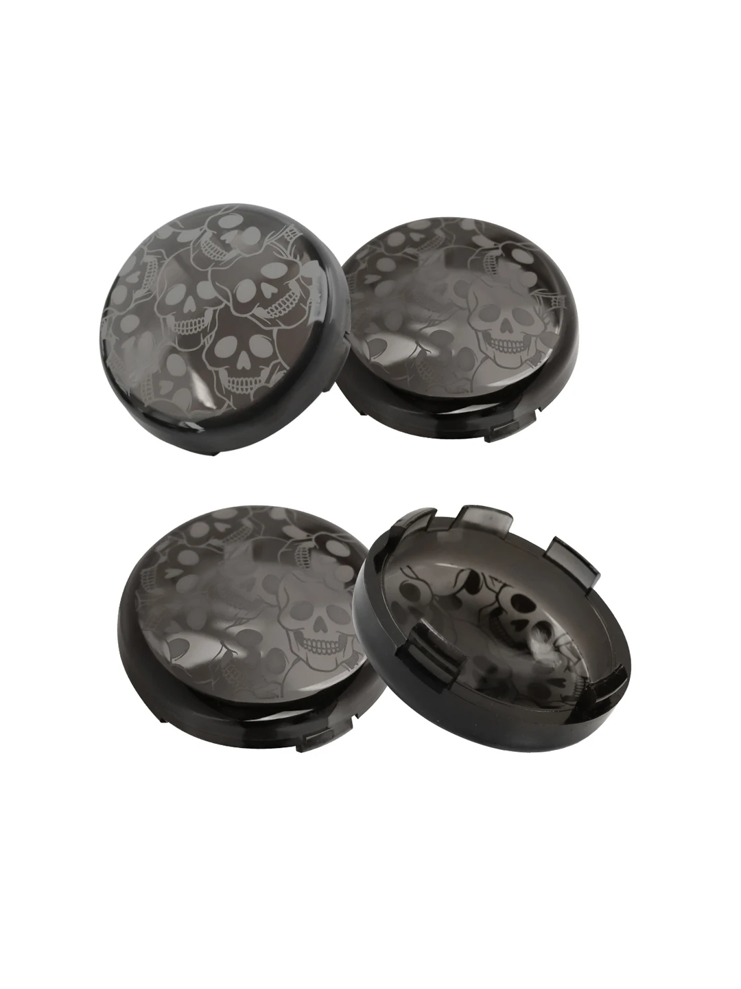 Nouveau motif de tête de crâne LED clignotant indicateur couvercle de lentille de fumée adapté pour Road King Dyna Softail Sportster 883 1200 Fatboy