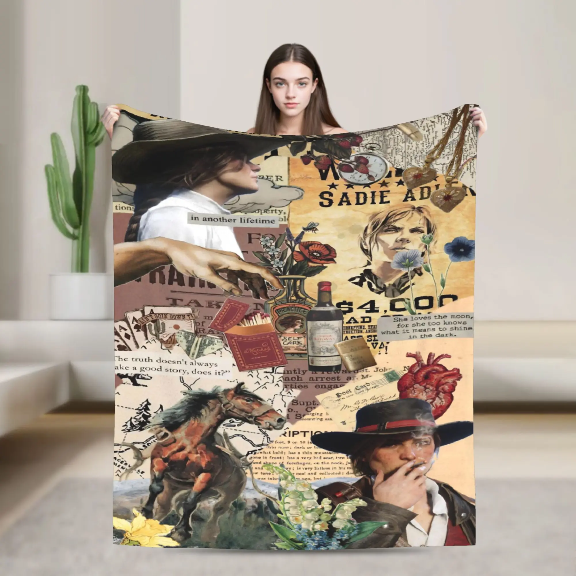 Reds Deads Game Redemptions Blanket John Jack Arthur Flannel Novelty Warm Throw Blanket for Chair Covering Sofa All Season
