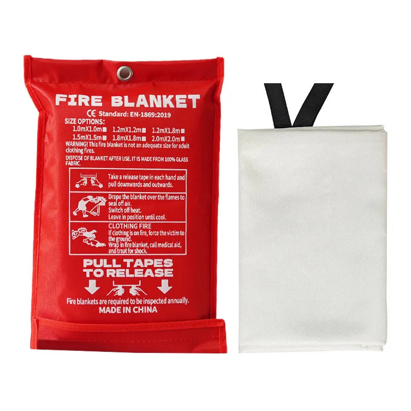 Manta ignífuga de emergencia, manta de supresión ignífuga de fibra de vidrio para el hogar, cocina, cubierta de supervivencia de seguridad