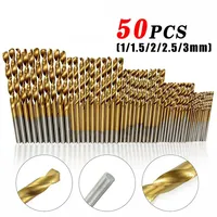 50Pcs Multi Function Metal Drills Power Tools Woodwor Titanium Coated Cobalt Drill Bits HSS High Speed Steel Drill Bits Set Tool