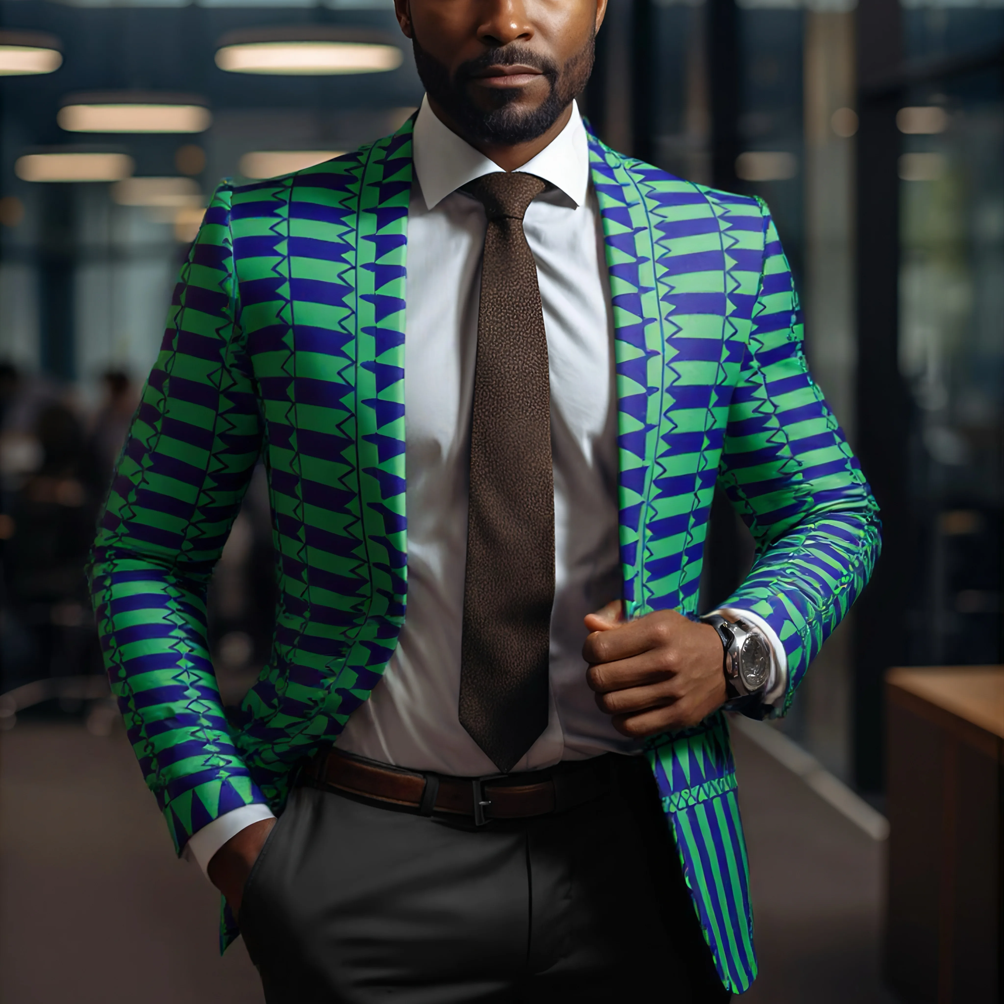 

Men's striped open-neck jacket, casual business jacket, sports jacket, slim-fitting plus-size jacket, single top