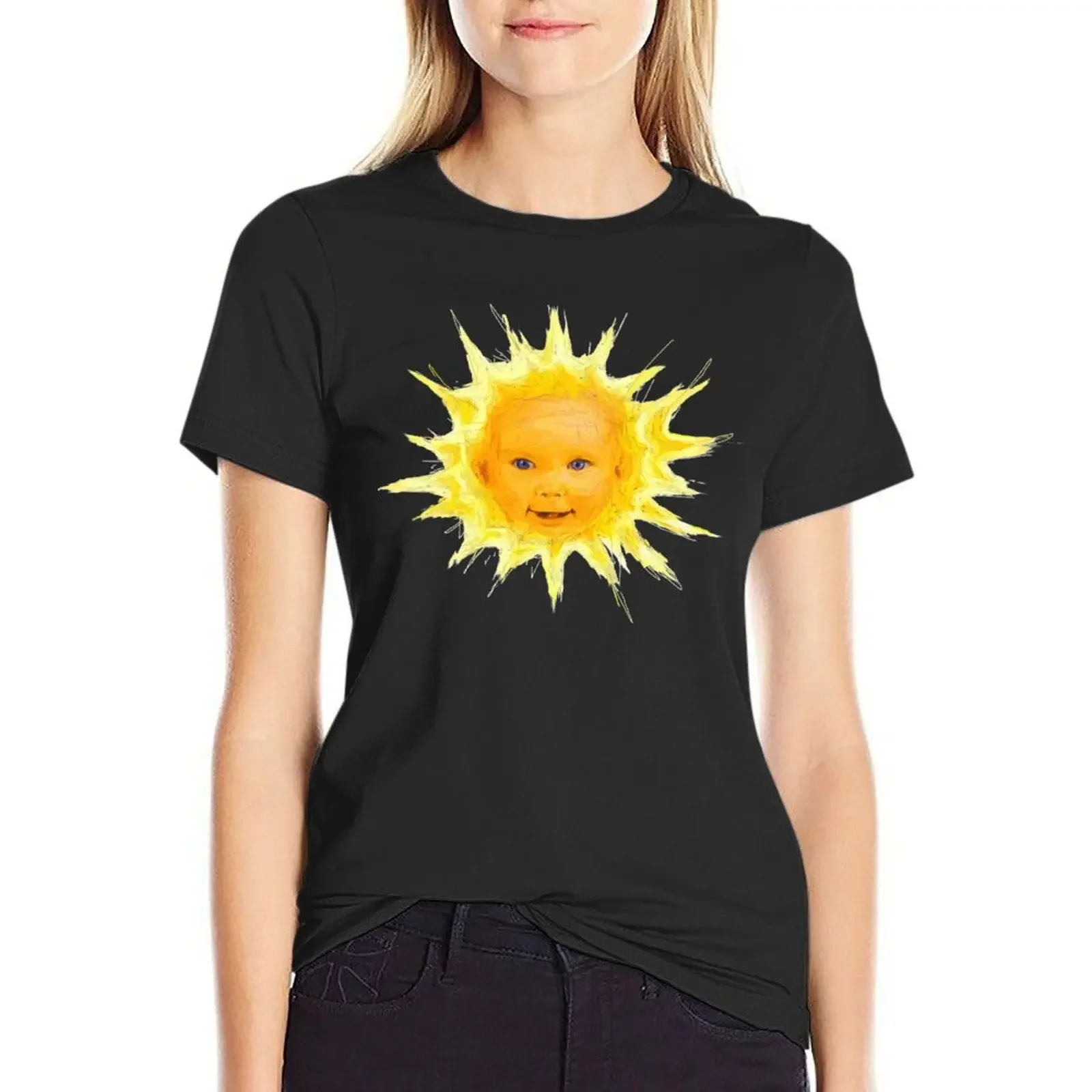 

Tubby Baby Sun T-Shirt funny customizeds animal print shirt for girls blanks cute t-shirts for Women