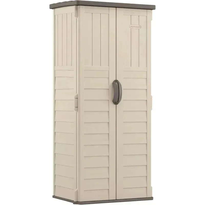 

RPD4-Suast Vertical Outdoor Storage Shed with Reinforced Floor.Lockable Double Doors.All-Weather Construction.Multi-Wall Panel