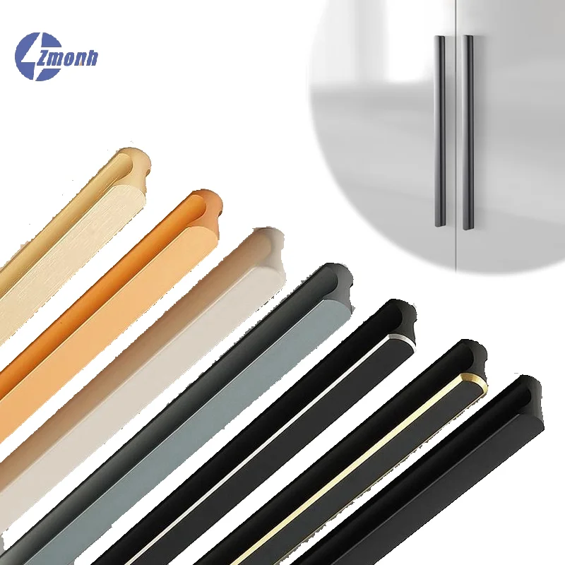 New！Modern Simple Light Luxury I-Shaped Cabinet Door Handle Extended Round Head Drawer Wardrobe Furniture Handles