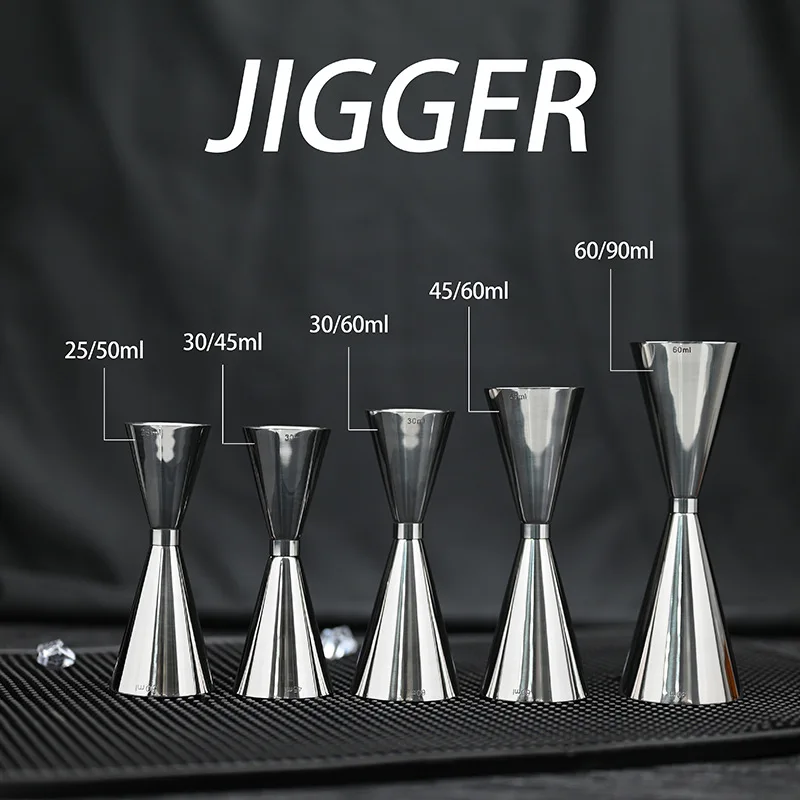 30/45/60/90ml Measuring Cup 304 Stainless Steel Measure Cup Cocktail Shot Drink Spirit Jigger Mixed Beaker Liquid Measuring Cups
