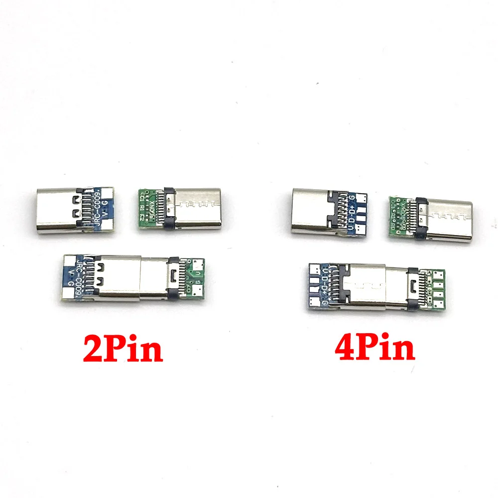 

USB 3.1 Type-C Connector 2Pin 4Pin Male / Female Socket Receptacle Adapter to Solder Wire & Cable 24 Pins Support PCB Board