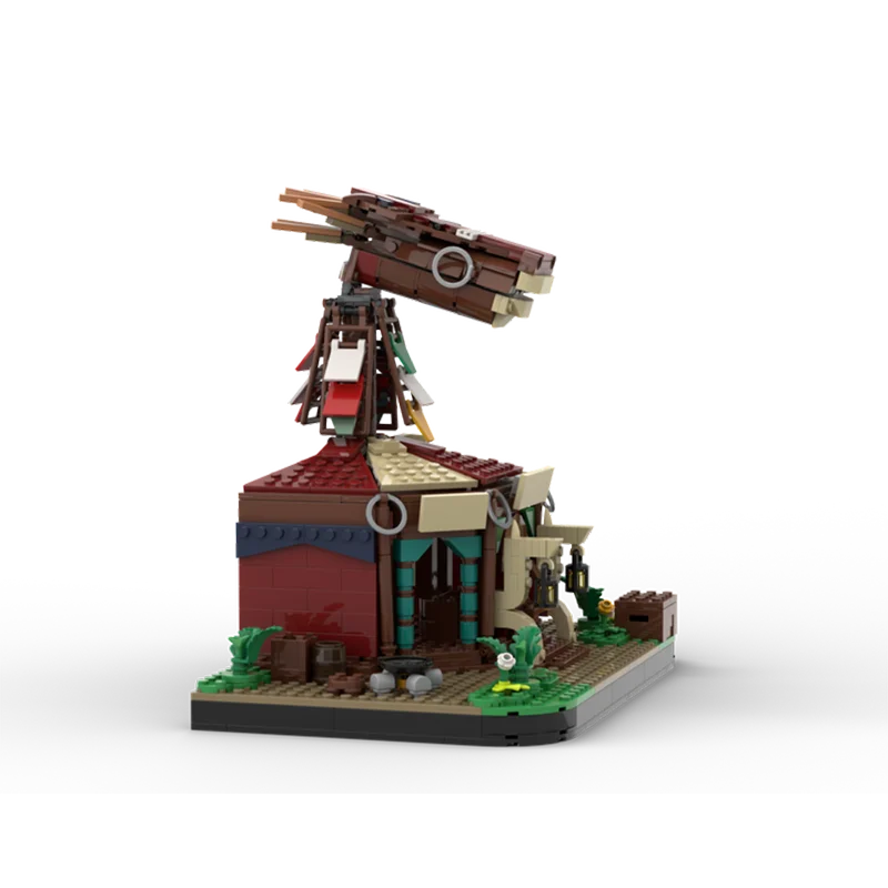 701 ชิ้น MOC สถาปัตยกรรมยุคกลาง ทุ่งนา คอกม้าป่า ชุดประกอบโมเดลบล็อกตัวต่อ ของเล่นเด็ก ของขวัญวันเกิด