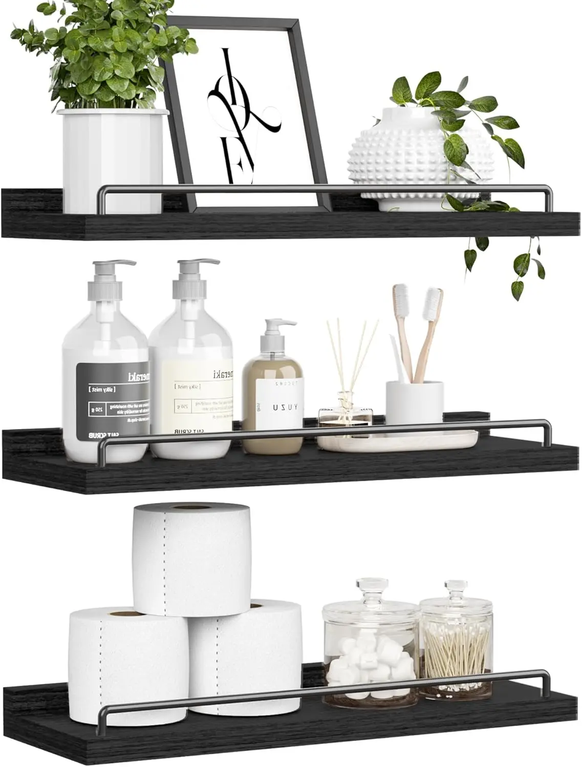 

Floating Shelves for Wall Decor Bath Shelves Over Toilet, Farmhouse Wall Shelves for Living Rm, Bed, Picture Frames, Plants..