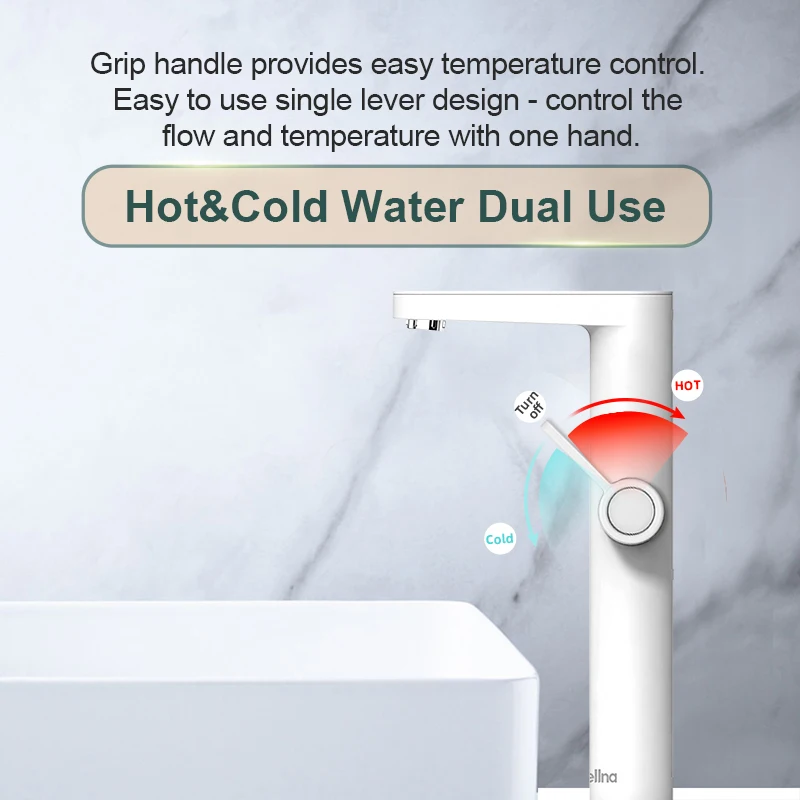 Briwellna Instant Hot Water Faucet 220V Tankless Water Heater For Vessel Sinks Heating Tap For Bathroom Electric Faucet