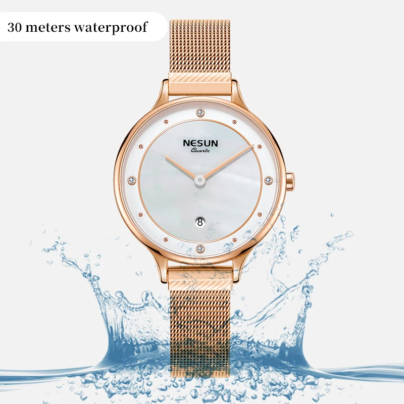 Nesun For Women Watch Female Casual Wristwatch Japan Miyota Movement Rhinstone Simplicity Dress Girls Calendar Relogio Feminino