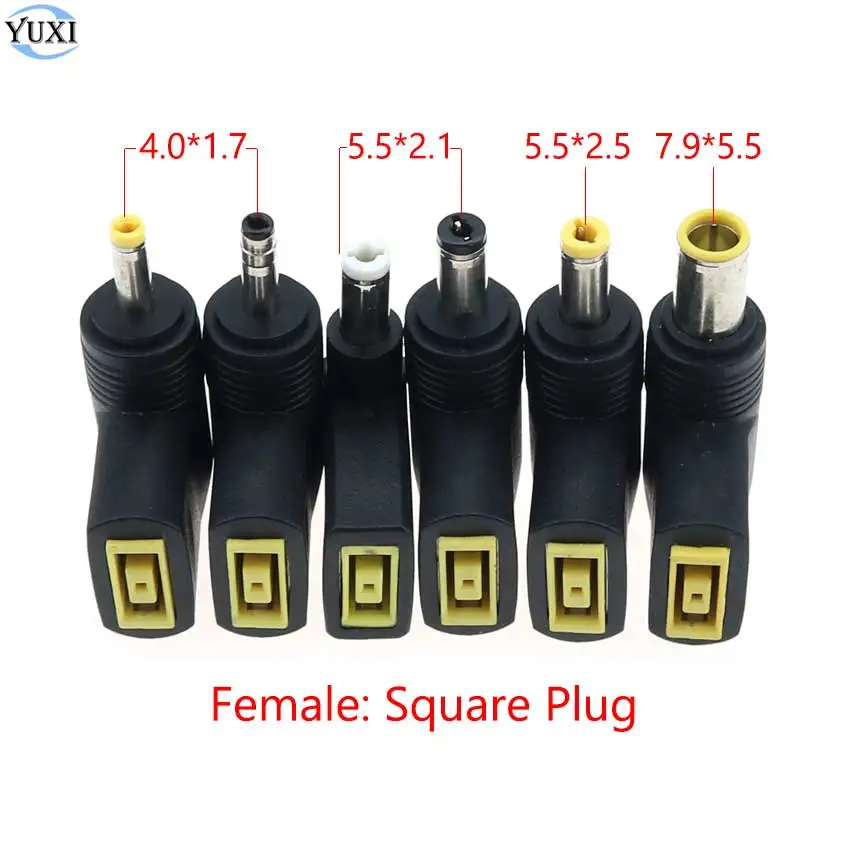 

YuXi Laptop Power Adapter Connector DC Square Plug Female to 4.0x1.7 5.5x2.1 5.5x2.5 7.9x5.5 Male Jack Converter for Asus Lenovo