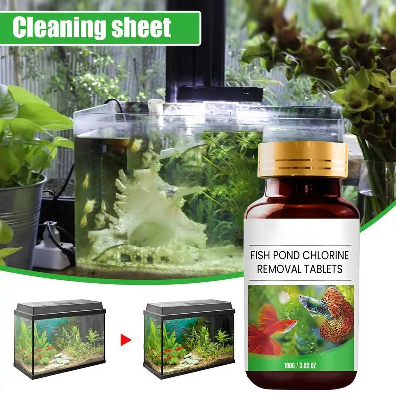 Fish Pond Chlorine Removal Tablets Aquarium Fish Tank Water Purifier Algae Remover Water Purification Cleaner Algae Remover