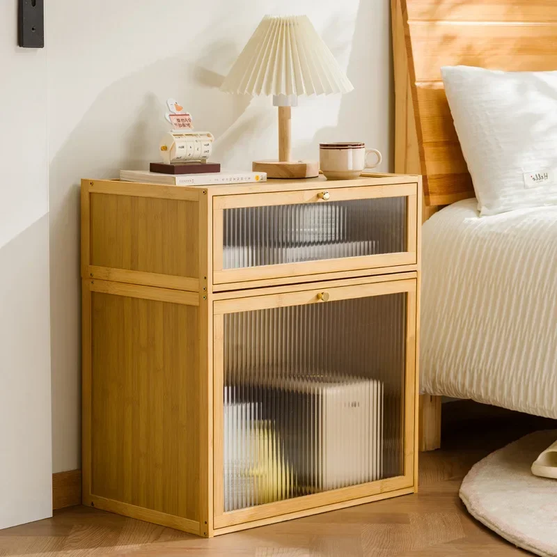 Multi-functional Solid wood bedside table locker small simple bedroom home 2025 new bedside shelf cabinet
