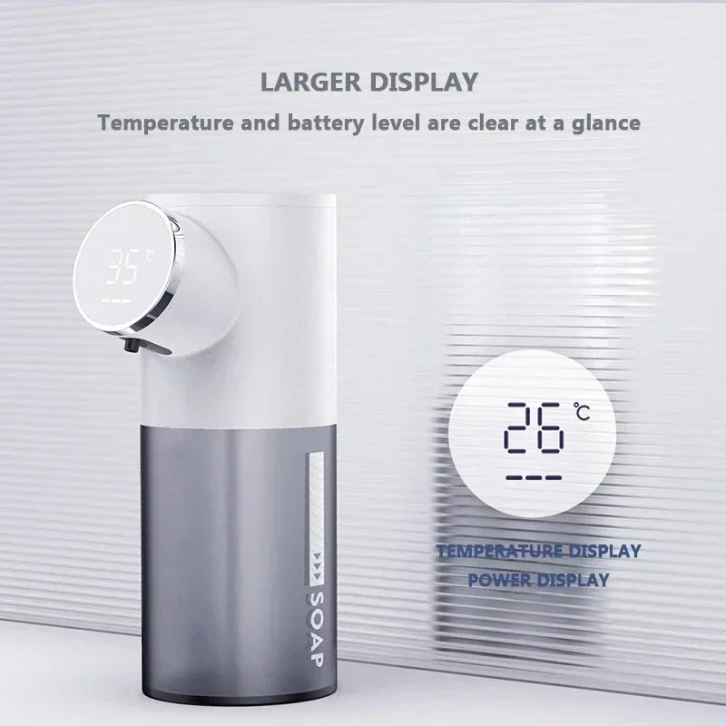 USB Rechargeable 320ml Soap Dispenser Liquid Soap Dispenser Digital Display Foam Infrared Sensor Hand Sanitizer Machine