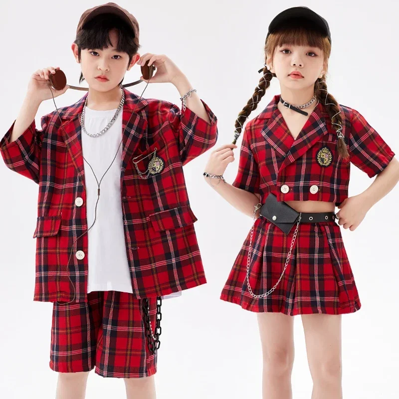 

Girls Boys Hip Hop Clothing Jazz Dance Costume Dance Clothes Child Performance Street Dance Wear Kids K-pop Stage Outfit