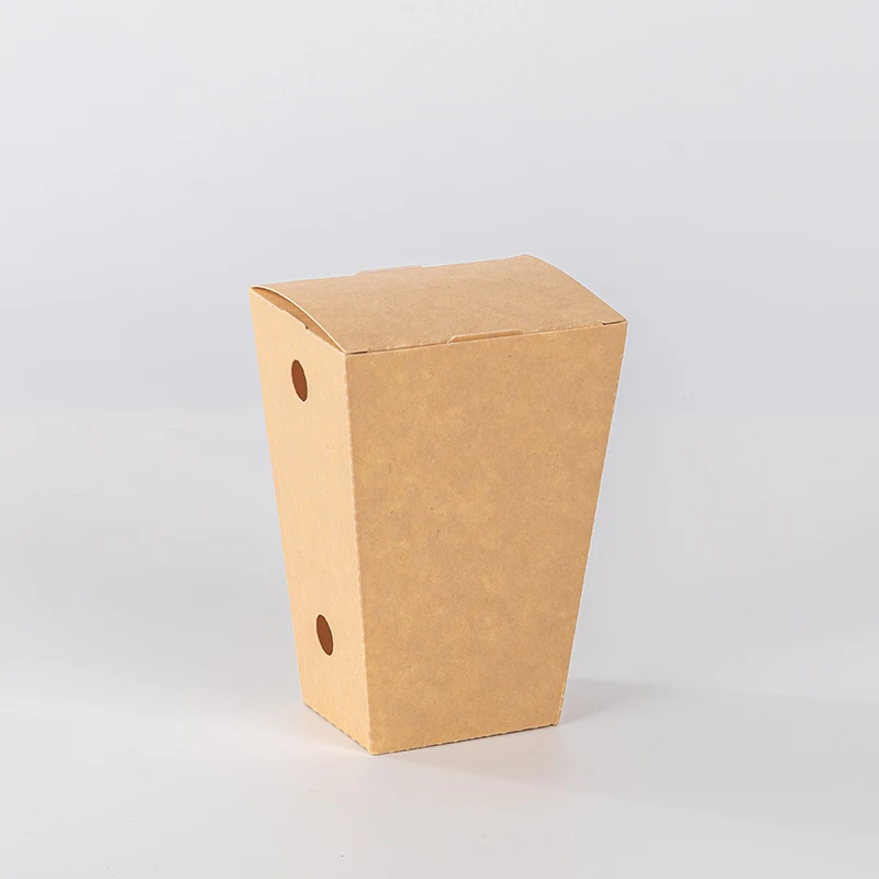 custom.LOKYO Eco Friendly Kraft Paper Burger Chicken Chip French Fries Box to Go Custom Fast Food Hamburger Packaging
