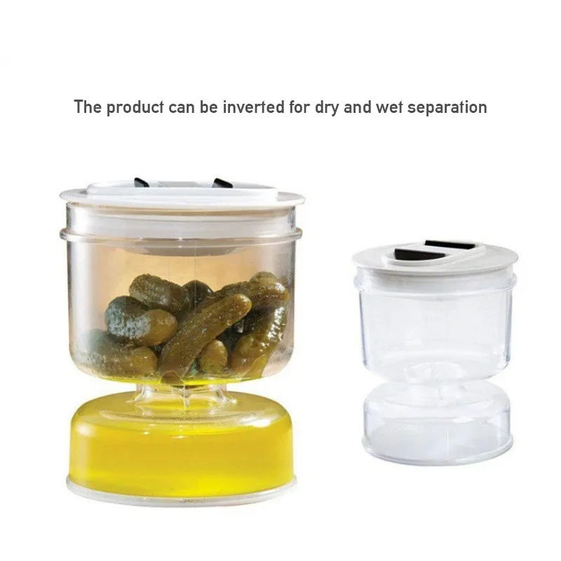 Pickles Jar Dry and Wet Dispenser Pickle and Olives Hourglass Jar Cucumber Container for Kitchen Food Juice Separator Tools New