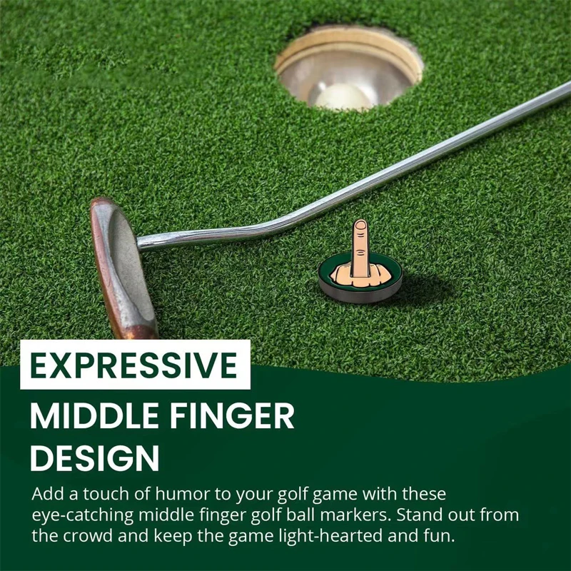 Funny Middle Finger Golf Ball Marker Golf Hat Clip Marker Magnetic Removable Golf Ball Position Mark Golf Creative Gifts