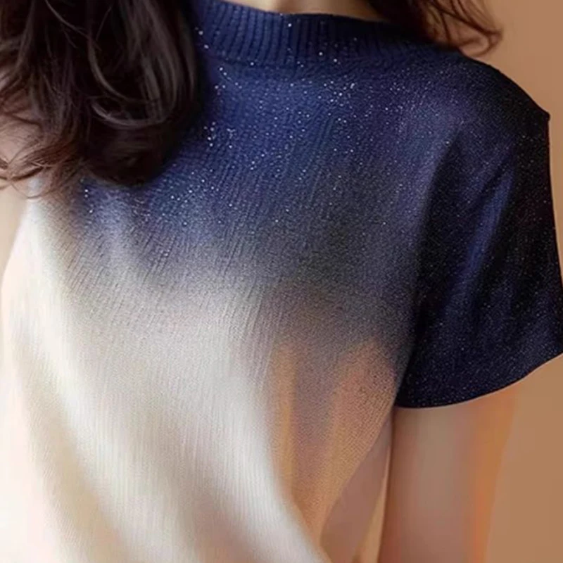 T-shirt à manches courtes nickel é pour femme, haut décontracté de style occidental, sens du design, réduction de l'âge, mode de haute qualité, nouveau, été