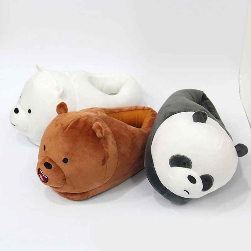 Plush Slippers Toys Cute Bear Warm Winter Adult Shoes Doll Household Products