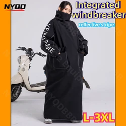 Winter Cycling Windproof Clothing with Reflective Safety and Thick Fleece Warm and Windproof Waterproof Clothing ์คํ๋ก๋ ๋ณดํธ๋