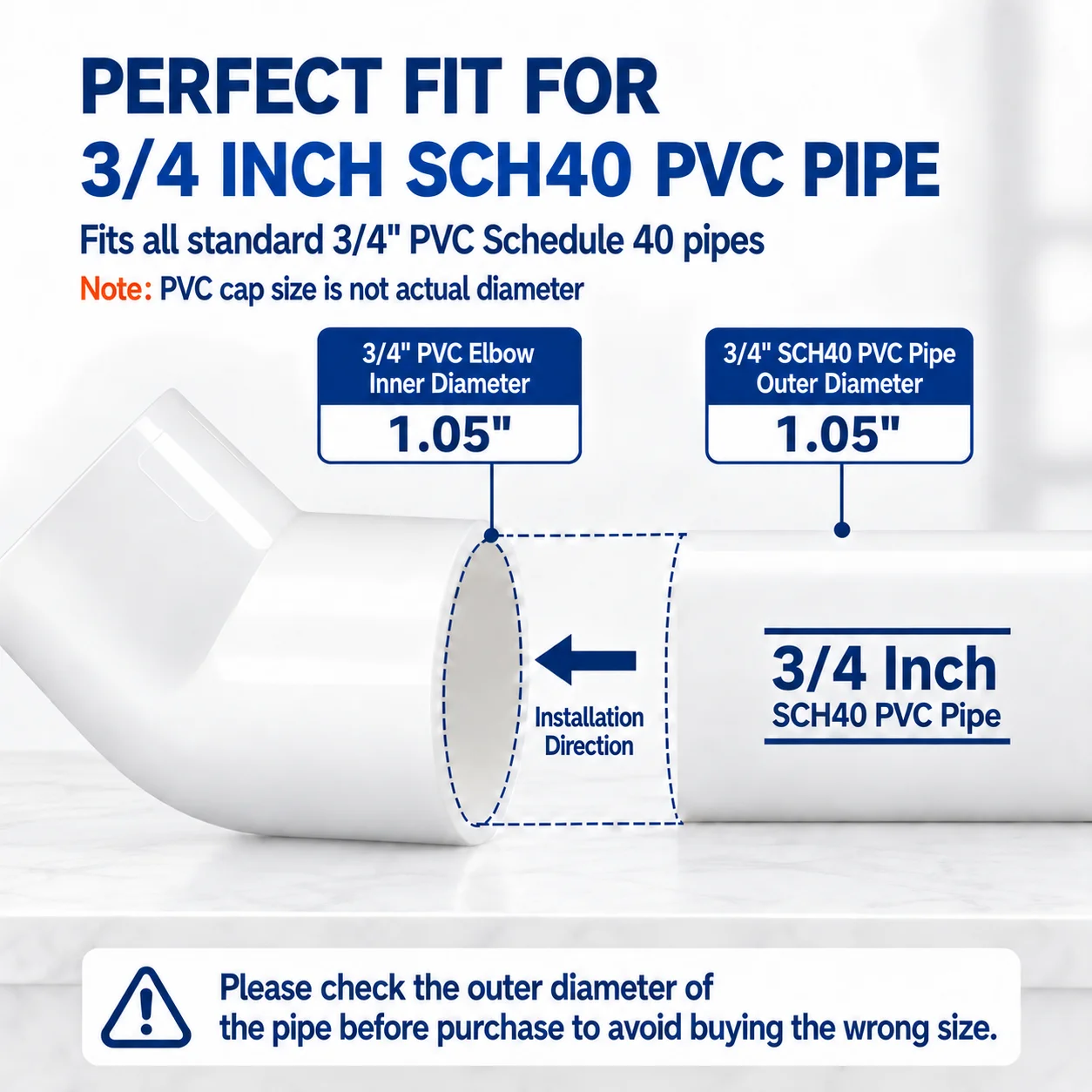 3/4 Inch 45 Degree PVC Elbow Pipe Fittings, SCH40 Pipe Connectors, 2 Way Socket Corner Joints for DIY Shelf, Garden & Greenhouse