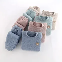 Winter Baby Kids Thermal Underwear For Baby Children Clothes Suit Thick Thickened Autumn Toddler Homewear Boy Girls Pyjamas Sets