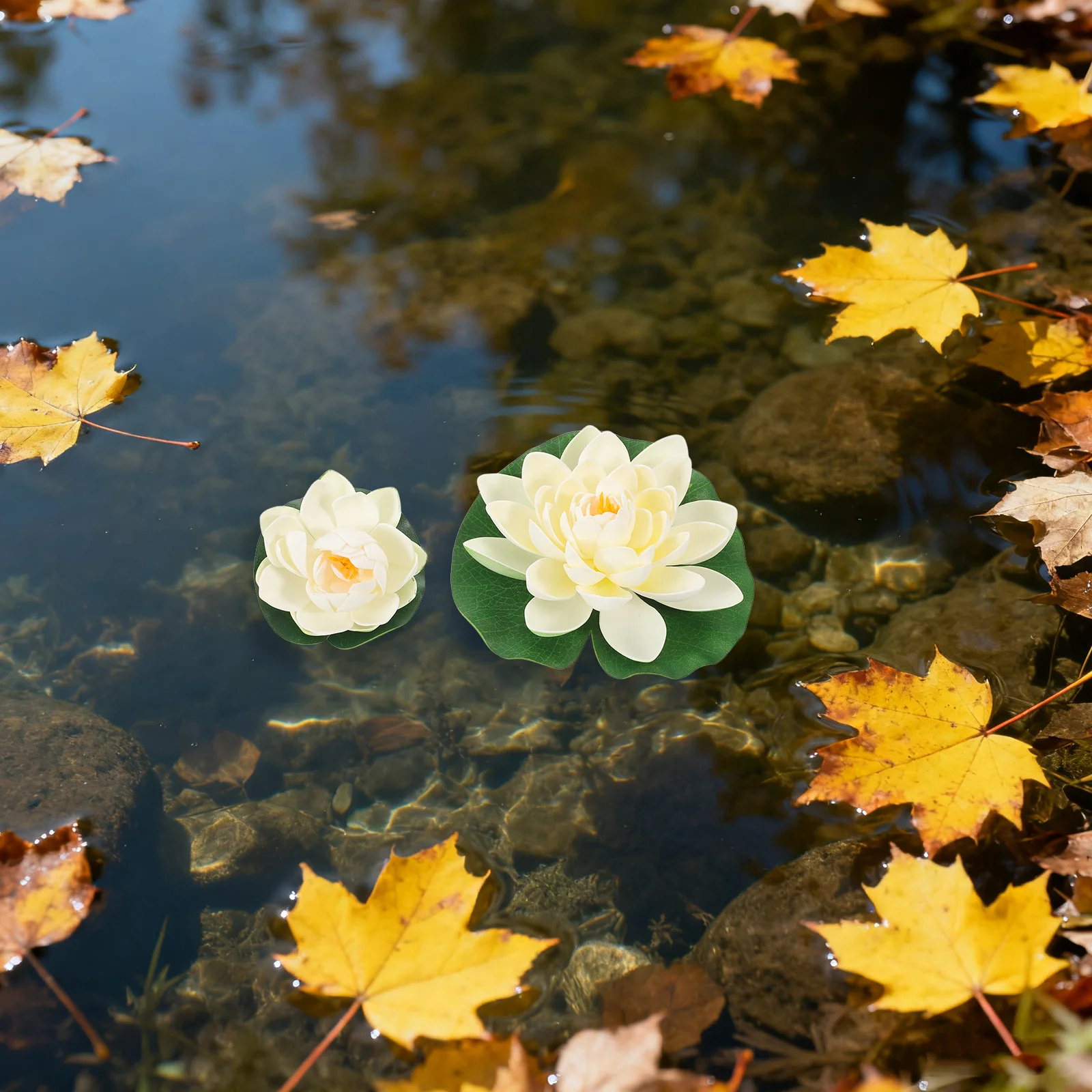 6개 인공 수련꽃 폼 워터 릴리스 리얼리틱 릴리 패드 연못 수영장 정원 수족관 어항 야외용