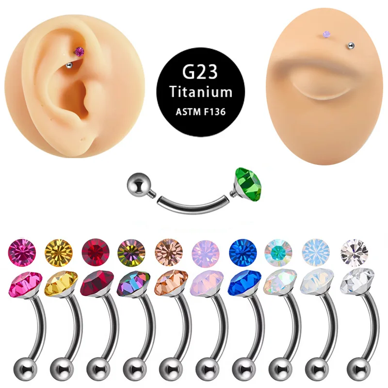 Double Head Threaded Lip Ring Eyebrow Nail Cochlear Nail Barbell Perforation Ear Screen Strip Body Perforation Jewelry