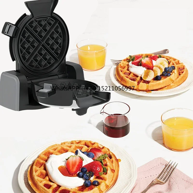 

Orientation And Wide Top Spout Make For Easy Round Belgian Waffle Maker Machin Commercial Non-Stick Unique Vertical e