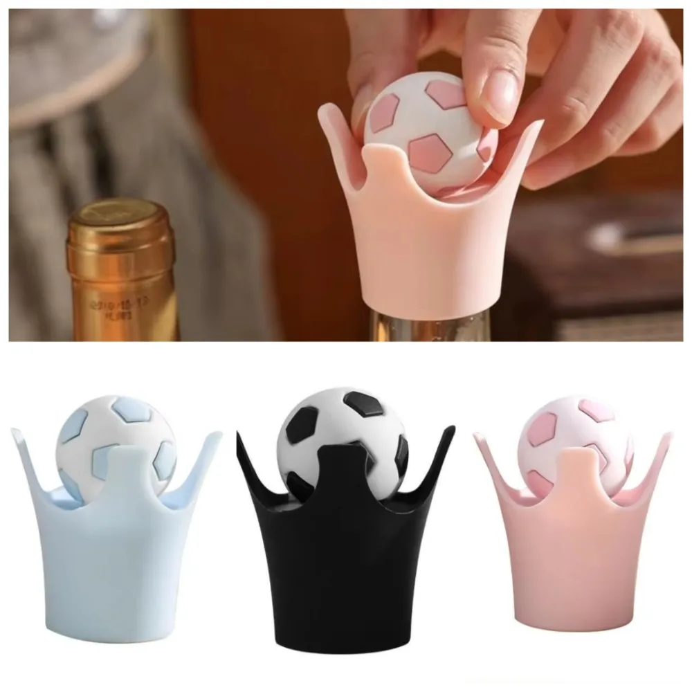 Creative Football Silicone Bottle Stopper, Universal for Home Red Wine & Sparkling Water, Party Vibe Leak-Proof Dustproof Plug