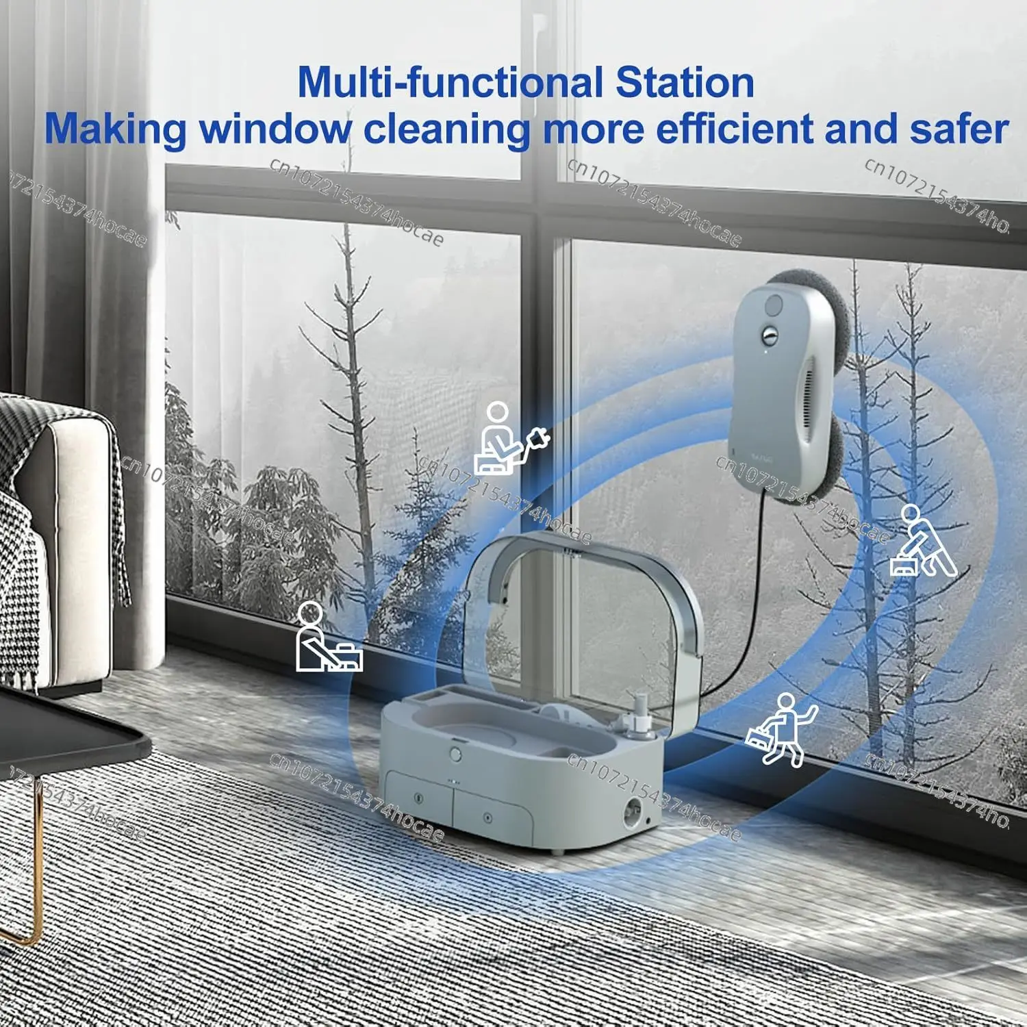 Vacuum 5300pa high suction electric portable professional intelligent window cleaning robot