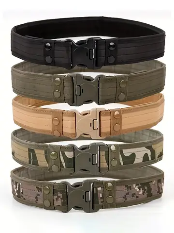 Men's Belt Outdoor Camouflage Tactical Belt Oxford Cloth Belt Mountaineering Belt Nylon Wide Waist Belt Work Belt Neutral Belts