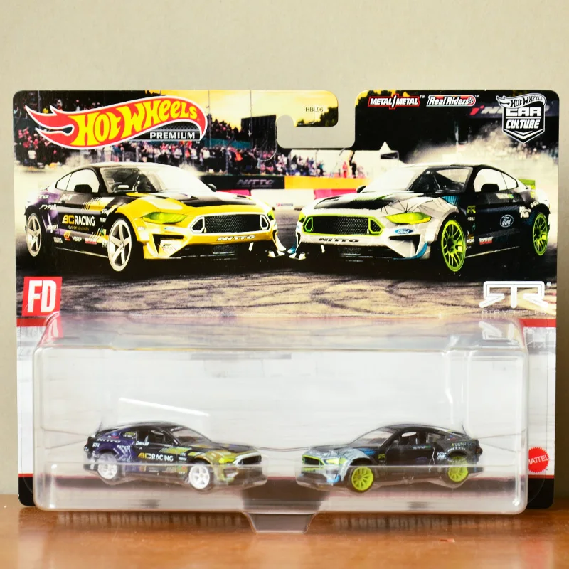 Original Hot Wheels Premium Double Car Collection Racing GTR Firebird Car Culture Toys for Boys Metal Real Riders 1/64 Kids Set