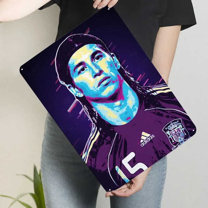 سيرجيو راموس ريترو ملصق فني لاعب كرة القدم علامات صفيح ديكور الحمام علامة معدنية مخصصة لغرفة الديكور الفني الجدار #3