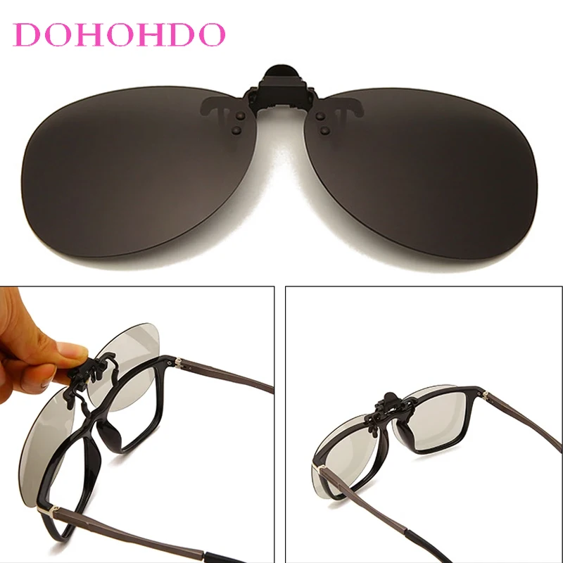 

Outdoor Polarized Night Vision Photochromic Lenses Clip-on Flip-up Lens Sports Anti-Glare Driving Shades Women Man Goggles UV400