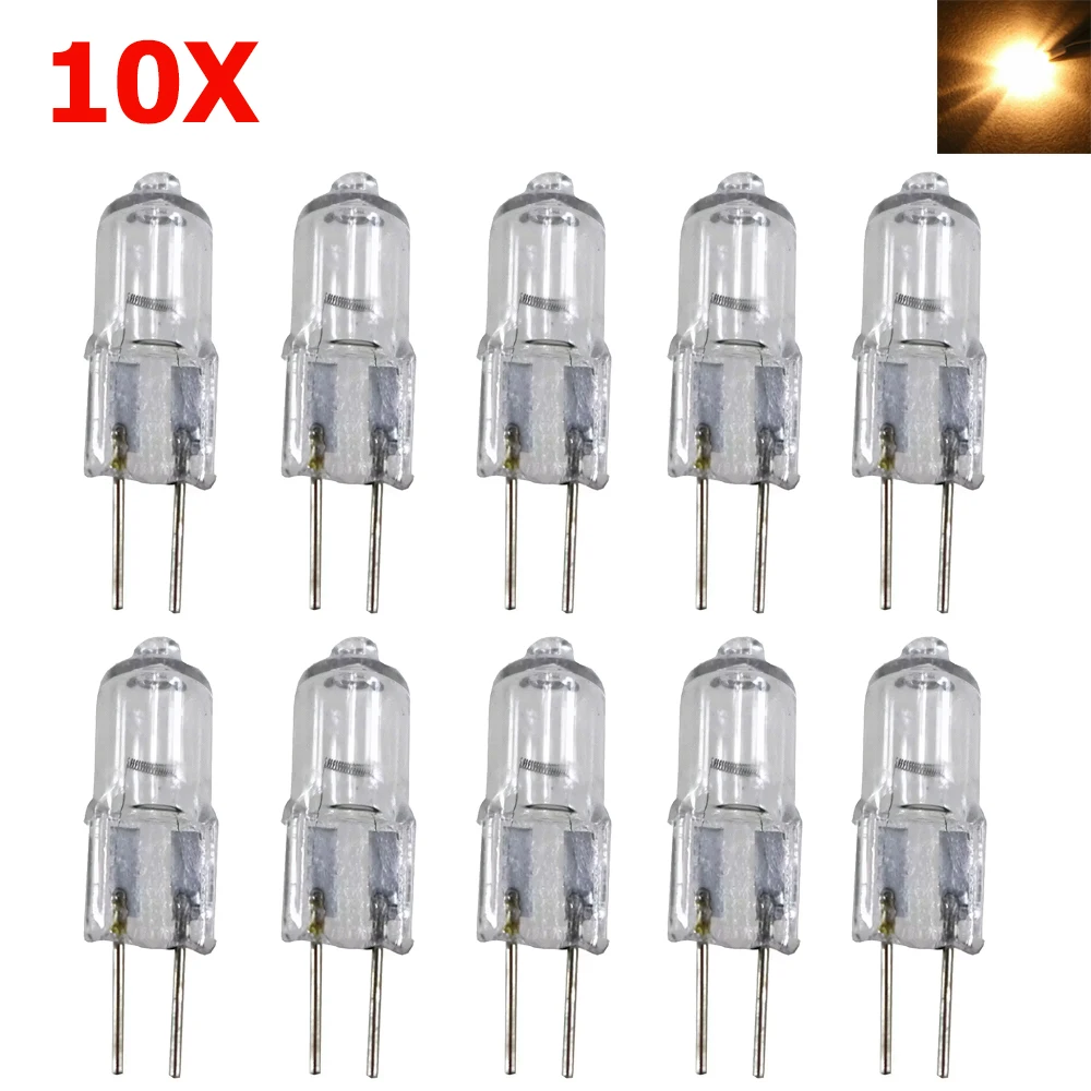 

10pcs 20W G4 Halogen Light Bulbs DC12V Mini Clear Shell Halogen Lamp Warm White 3000K Energy Saving Light Bulb for Chandelier