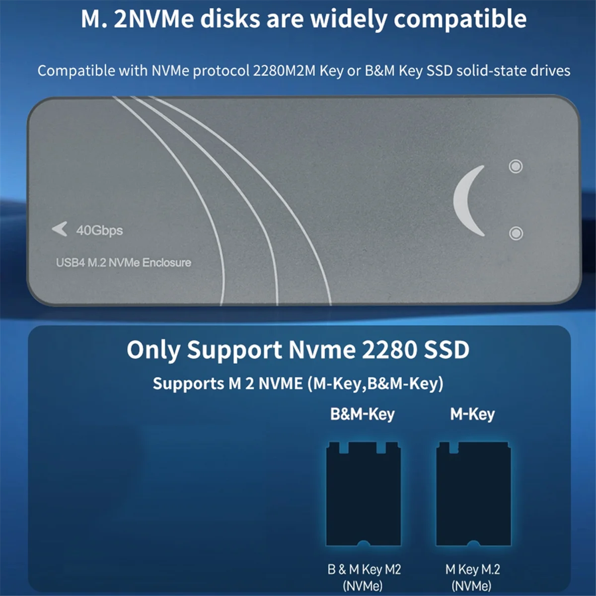 HOT AC18 USB 4.0 SSD M2 NVME HDD Enclosure 40Gbps 4TB M-Key B+M-Key Aluminum NVME External Case Support M.2 NVME 2280 Hard Disk