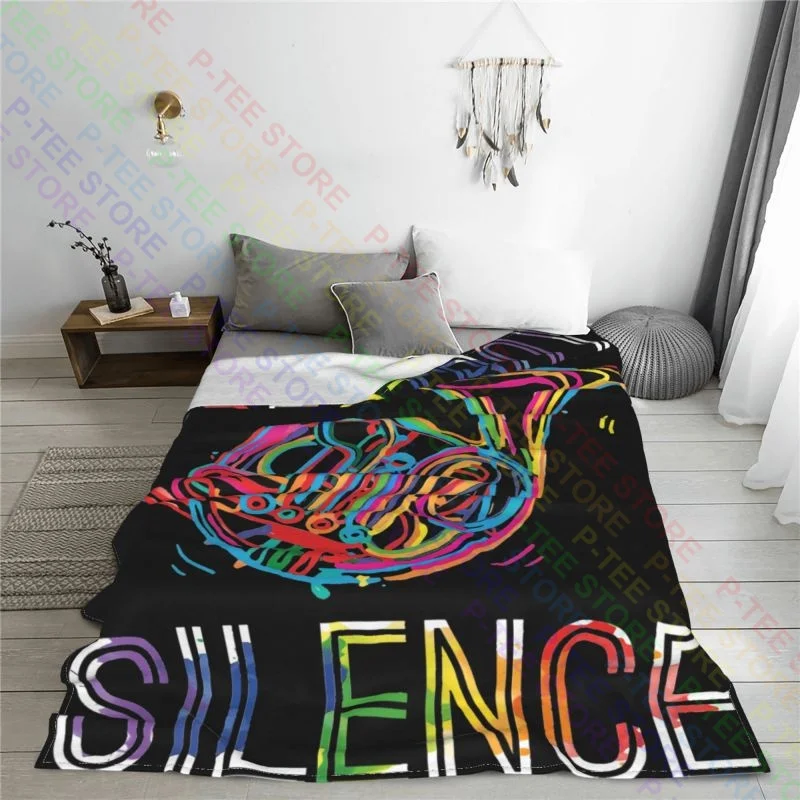 I Destroy Silence French Horn Musician Music Player Blanket Warmth Super Soft Couch Blanket