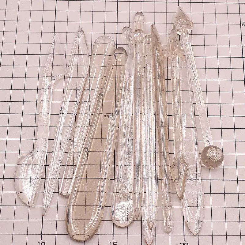 Dough Figurine Tool aAcrylic 13-piece Set Food Carving Knives Sugar Art tools No Grinding Required Dough Figurine Knife
