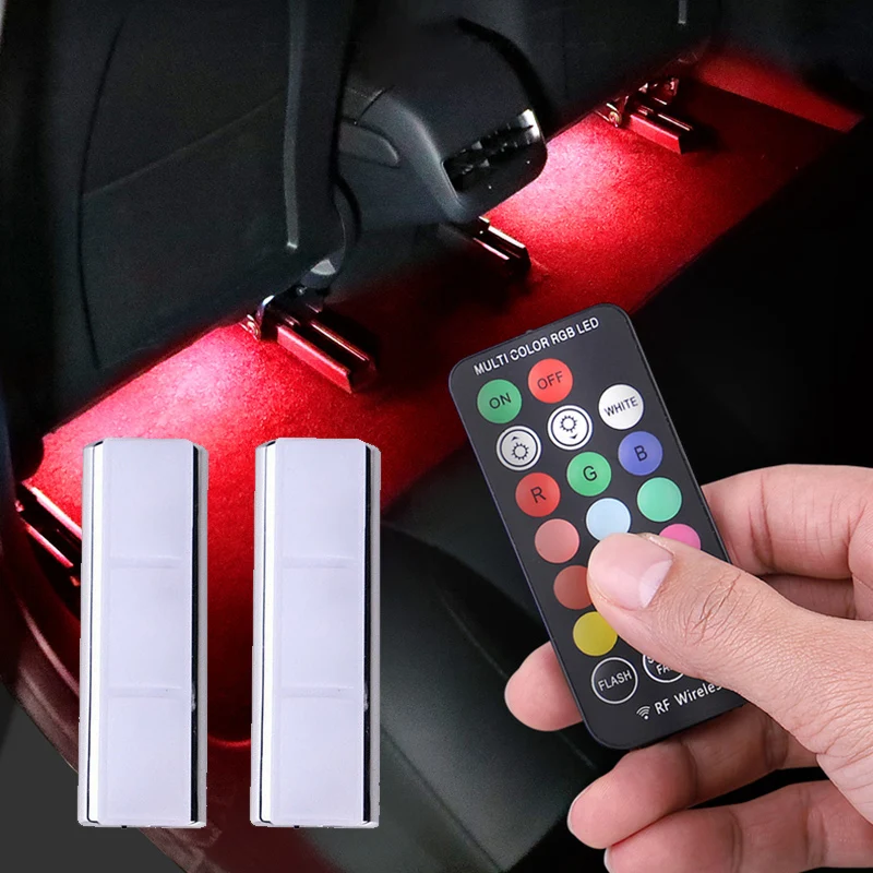 

Car Interior Light Strip Charging Portable RGB Auto Atmosphere LED USB Wireless Remote Music Control Decorative Lamp