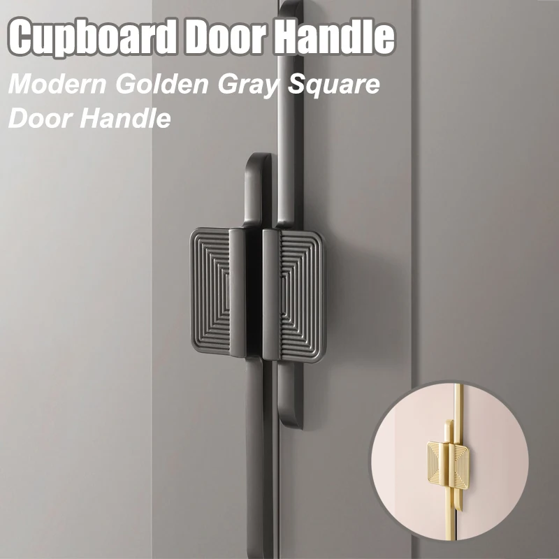 

Zinc Alloy Cupboard Hhandle Modern Golden Gray Square Cabinet Door Hhandle Wardrobe Handles Furniture Hardware Accessories