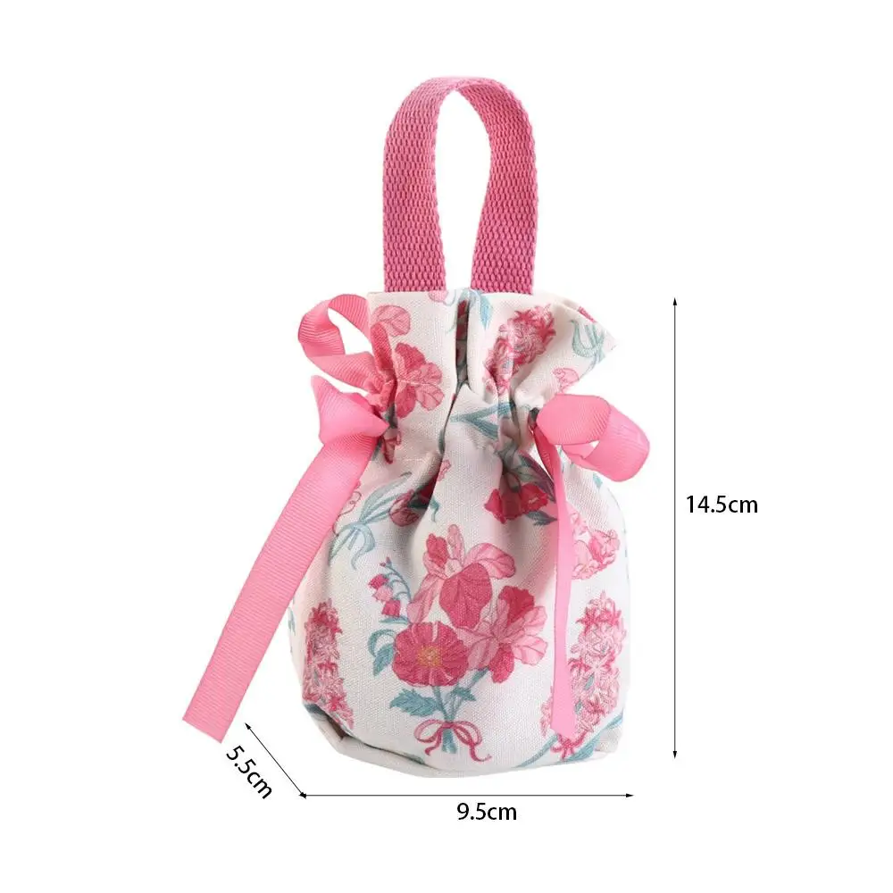 Bolsa de lona con cordón de pájaro Floral de gran capacidad, bolsa de muñeca de flor pequeña, monedero de dulces de boda, monedero, bolsa de azúcar festiva