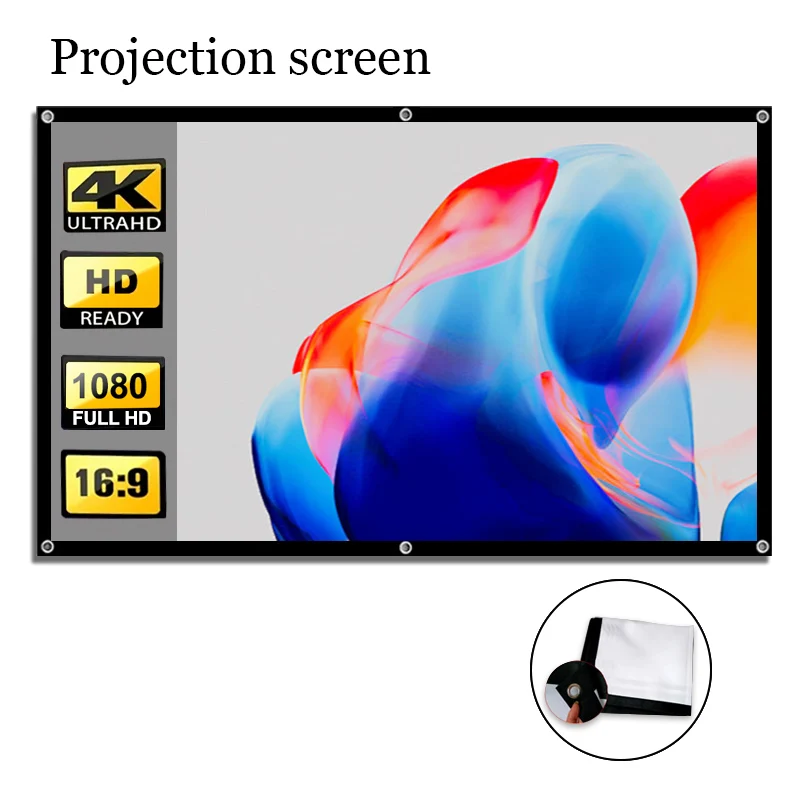 �cran souple pliable 60 pouces/72 pouces/84 pouces/100 pouces/120 pouces/150 pouces. Facile � transporter.