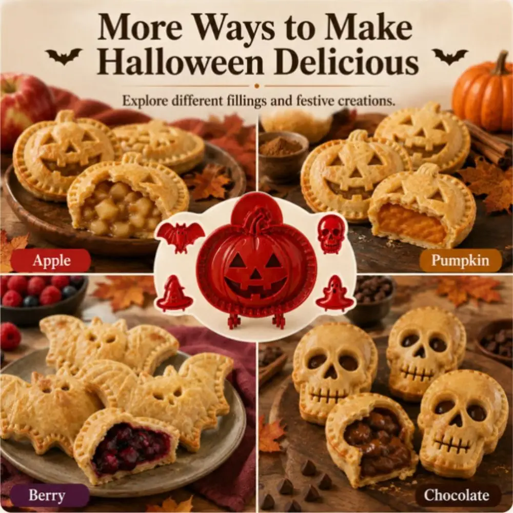 Pumpkin Pastry Nonstick Hand Pie Mold 8 Shapes Food Grade Pie Cutter Mini Size Nonstick Holiday Baking Baking Supplies Fall