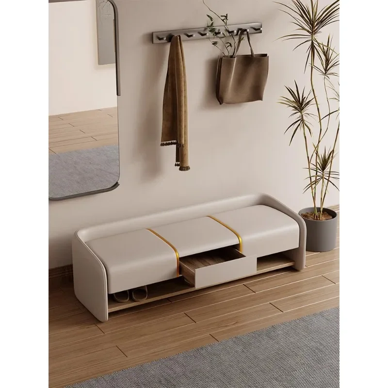 

Italian minimalist shoe changing stool entrance shoe stool storage shoe cabinet Internet celebrity designer home multi-functiona