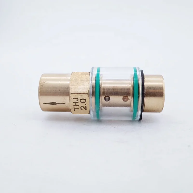 Screw Air Compressor Oil Return Check Valve 15bar Hexagonal Oil Return Pipe Check Valve 1/8 1/4 Orifice 2.0mm Transparent Visual