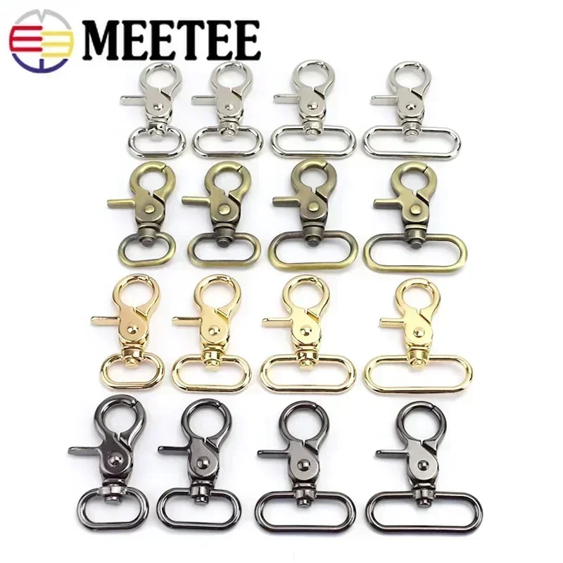 

2/4/10pcs Meetee 20-50mm Luggage Strap Metal Buckles Bags Lobster Carbines Swivel Trigger Snap Hook Collar Clasp DIY Accessories