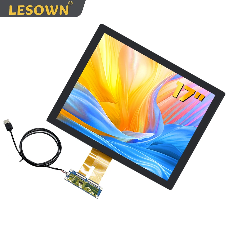 LESOWN 30 PIN TFT LCD Panel 17 inch HDMI Touchscreen 1000:1 Compatible with VGA Interface High Quality Display Module for PC